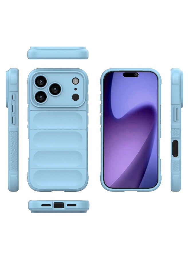 Phantom Shield Silicone Case with Anti-Scratch Soft Microfiber Lining, High Resilience Rubber Full Body Shockproof Cover Compatible with Apple iPhone 17 Pro (Light Blue) - Image 2